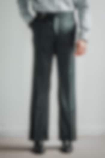 Green Merino Wool Blend Italian Trousers by House of Sannidhi at Pernia's Pop Up Shop