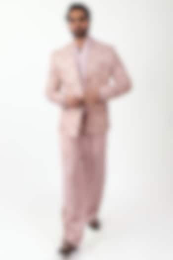 Blush Pink Raw Silk Zardosi Embroidered Indo-Western Set by House of Sannidhi at Pernia's Pop Up Shop