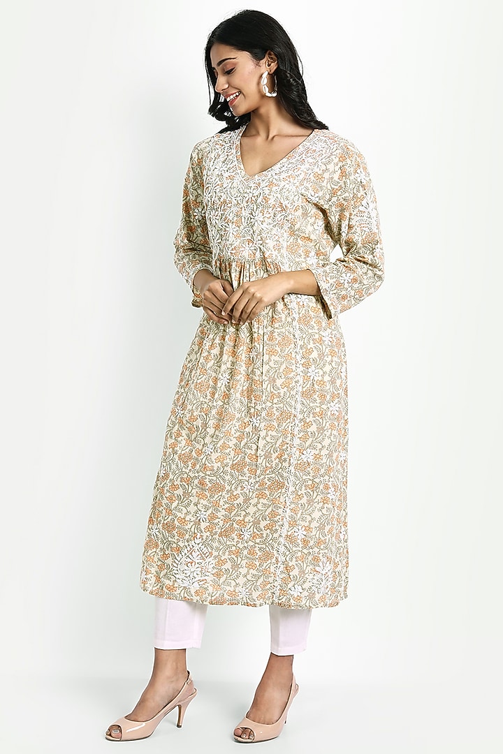 Multi-Colored Hand Embroidered Kurta by House Of Kari at Pernia's Pop Up Shop
