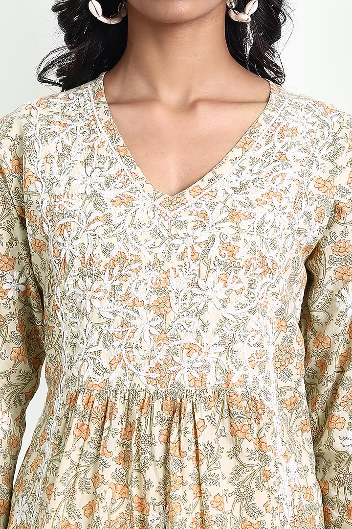 Multi-Colored Hand Embroidered Kurta by House Of Kari at Pernia's Pop Up Shop