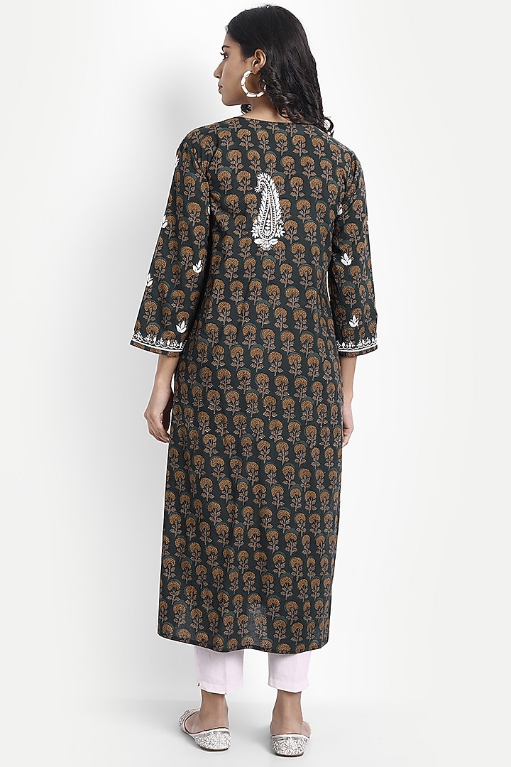 Multi-Colored Cotton Hand Embroidered Kurta by House Of Kari at Pernia's Pop Up Shop