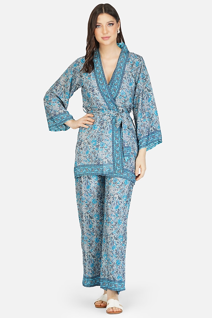 Blue Co-Ord Set With Print by House Of Kari