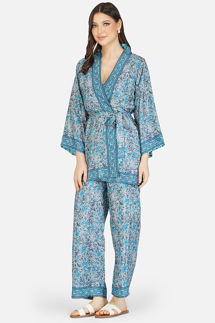 Blue Co-Ord Set With Print by House Of Kari at Pernia's Pop Up Shop
