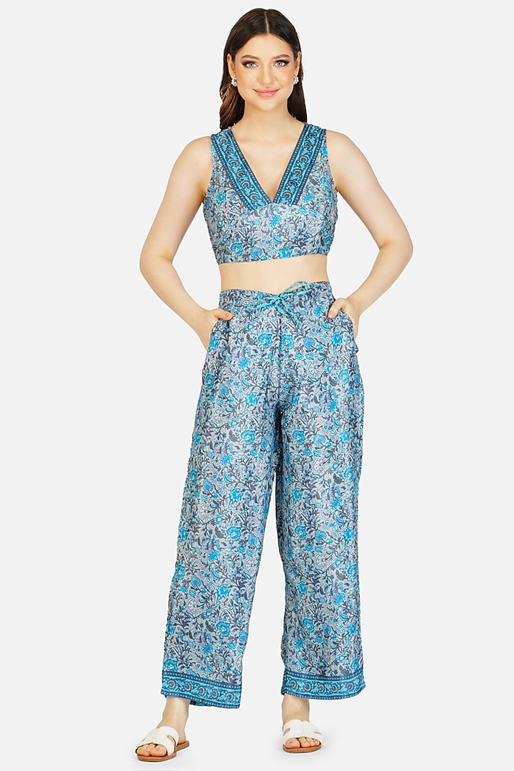 Blue Co-Ord Set With Print by House Of Kari at Pernia's Pop Up Shop
