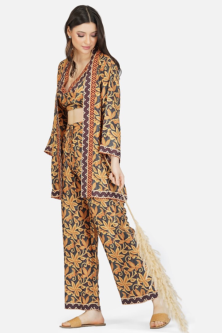 Multi-Colored Poly Silk Printed Co-Ord Set by House Of Kari at Pernia's Pop Up Shop