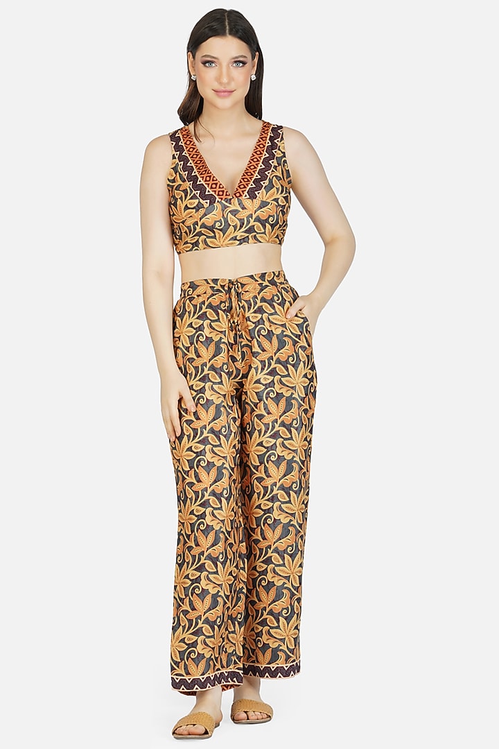 Multi-Colored Poly Silk Printed Co-Ord Set by House Of Kari at Pernia's Pop Up Shop