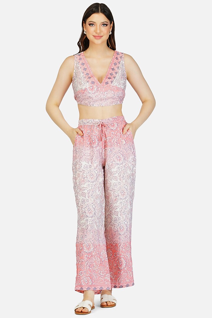 Pink Printed Co-Ord Set by House Of Kari at Pernia's Pop Up Shop