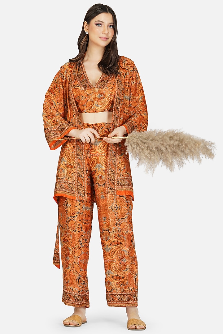 Orange Printed Co-Ord Set by House Of Kari at Pernia's Pop Up Shop