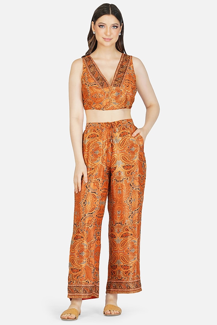 Orange Printed Co-Ord Set by House Of Kari at Pernia's Pop Up Shop