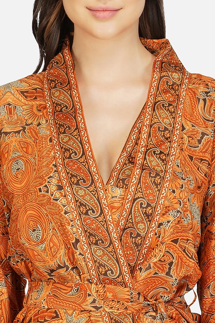 Orange Printed Co-Ord Set by House Of Kari at Pernia's Pop Up Shop