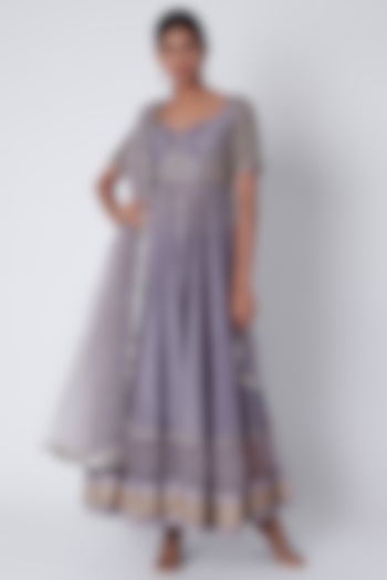 Heirloom Lilac Embroidered Anarkali Set by House of Tushaom