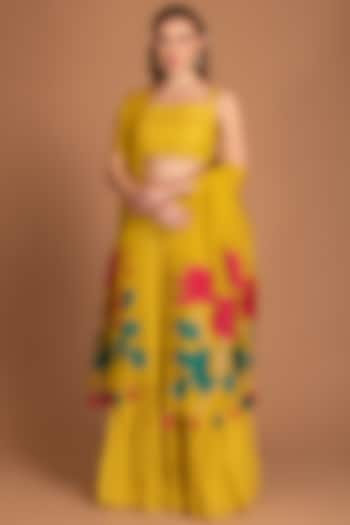 Jasmine Yellow Embroidered Lehenga Set by House of Tushaom at Pernia's Pop Up Shop