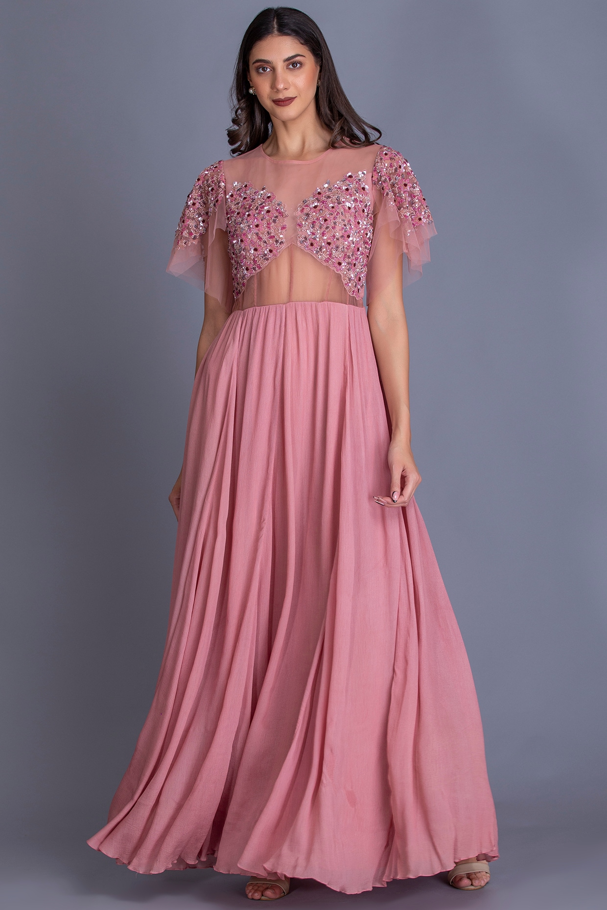 Blush pink wedding dress designs – graceful elegance in pale shades