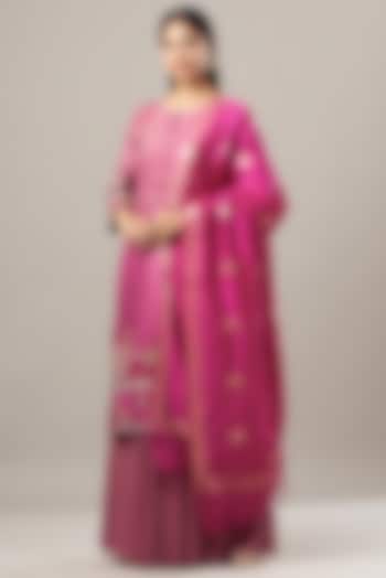 Pink Chanderi Silk Sharara Set by House of Tushaom