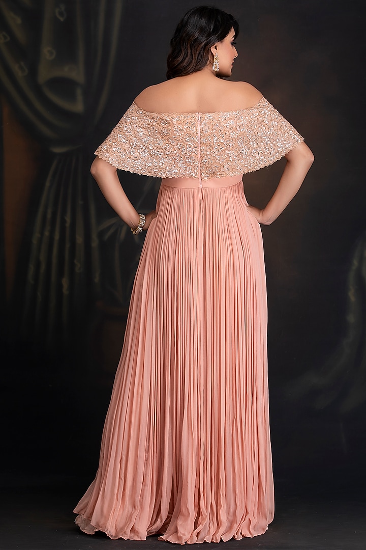 Peach Bloom Embroidered Gown by House of Tushaom at Pernia's Pop Up Shop