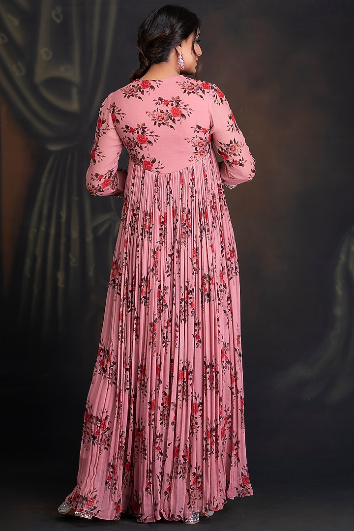 Ash Rose Printed Wedding Anarkali Set by House of Tushaom at Pernia's Pop Up Shop