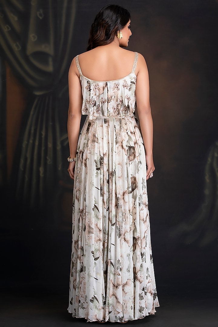 Ivory Printed Maxi Vacation Dress by House of Tushaom at Pernia's Pop Up Shop