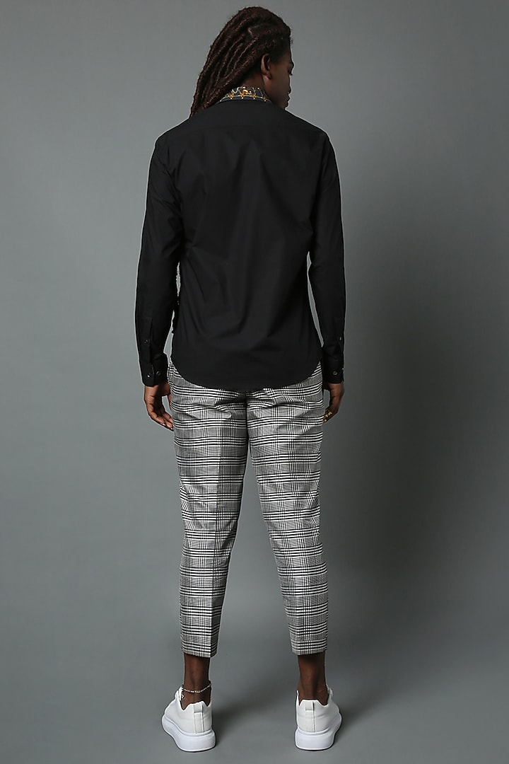 Black Printed Party Wear Shirt by HOUSE OF THREE MEN at Pernia's Pop Up Shop