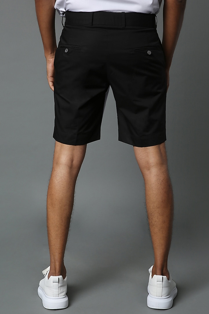 White & Black Color Blocked Shorts by HOUSE OF THREE MEN at Pernia's Pop Up Shop