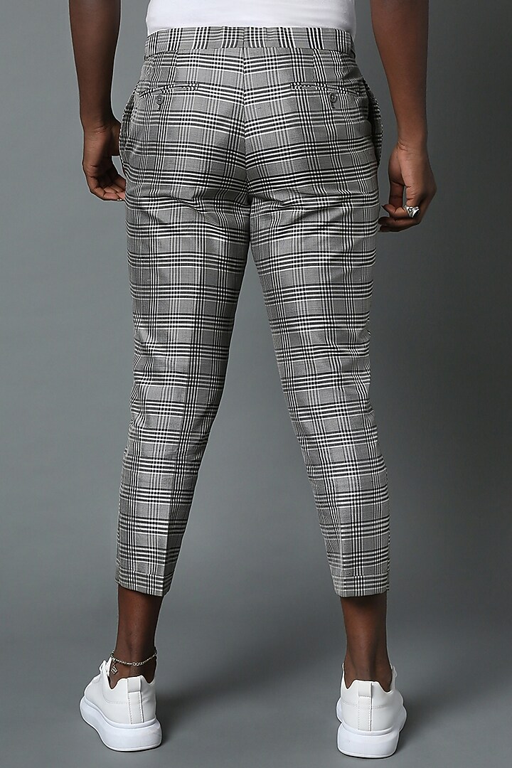 Grey Silk Cropped Pants by HOUSE OF THREE MEN at Pernia's Pop Up Shop