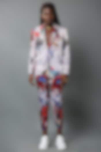 Multi-Colored Printed Suit Set by HOUSE OF THREE MEN