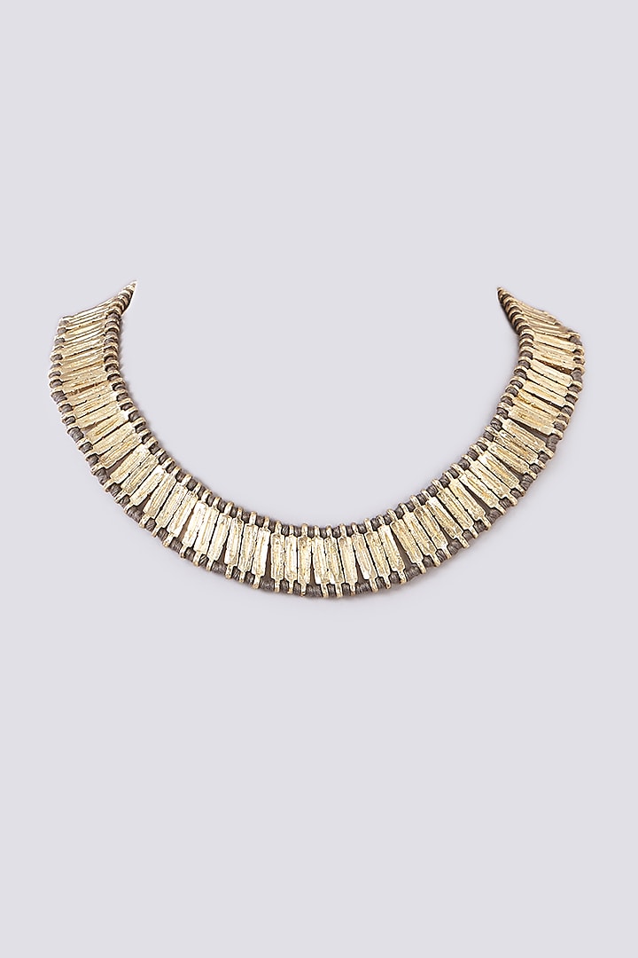 Gold Finish Qabeela Necklace by House Of Tuhina