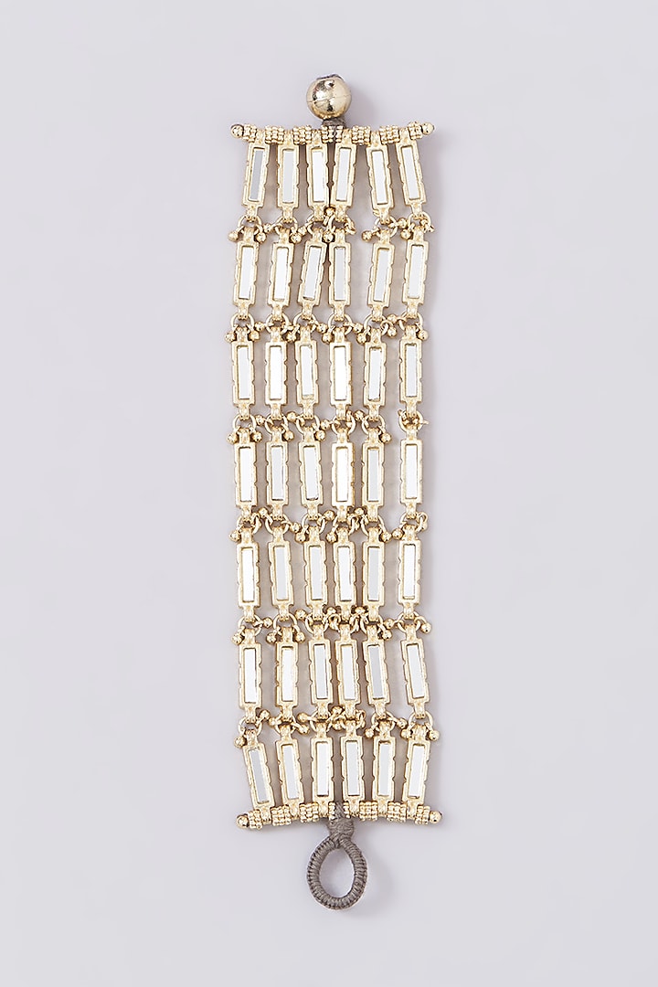 Gold Finish Zara Link Bracelet by House Of Tuhina