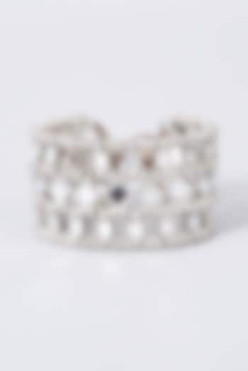 Silver Finish Mirror Falak Mumtaz Bracelet by House of Tuhina at Pernia's Pop Up Shop