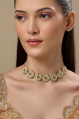 Gold Finish Necklace by House of Tuhina