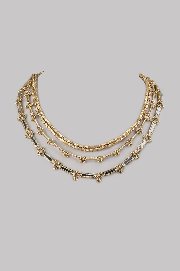 Gold Finish Water Pearl Necklace by House of Tuhina at Pernia's Pop Up Shop