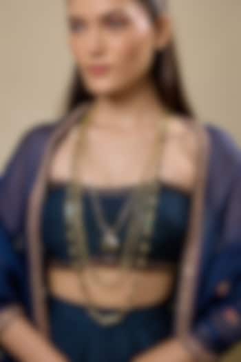 Gold Finish Brass Necklace by House of Tuhina at Pernia's Pop Up Shop