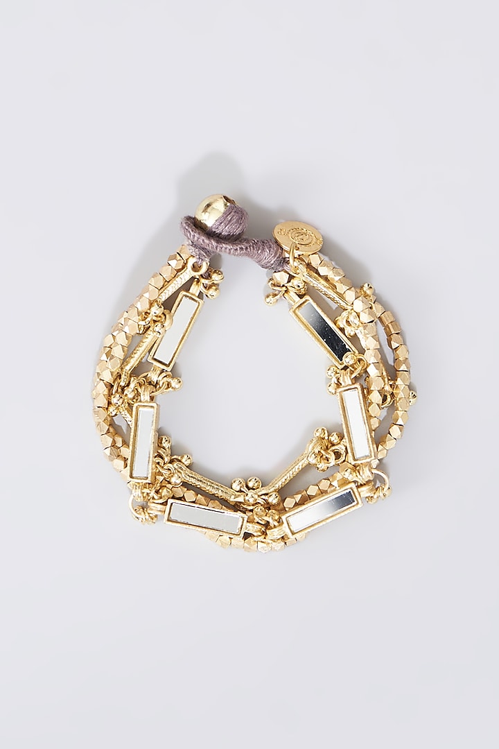 Antique Gold Finish Handmade Bracelet by House Of Tuhina at Pernia's Pop Up Shop