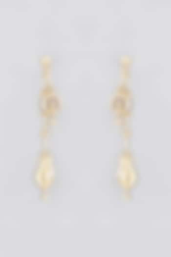 Gold Finish Fish Dangler Earrings by House of Tuhina