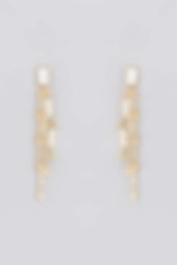 Gold Finish Mirror Dangler Earrings by House of Tuhina