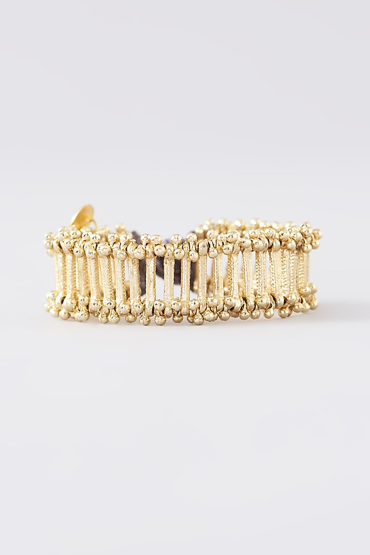 Antique Gold Finish Handmade Bracelet by House Of Tuhina at Pernia's Pop Up Shop