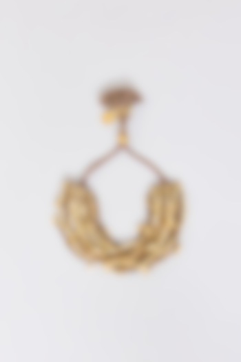 Gold Finish Silver & Grey Stone Adjustable Bracelet by House Of Tuhina at Pernia's Pop Up Shop