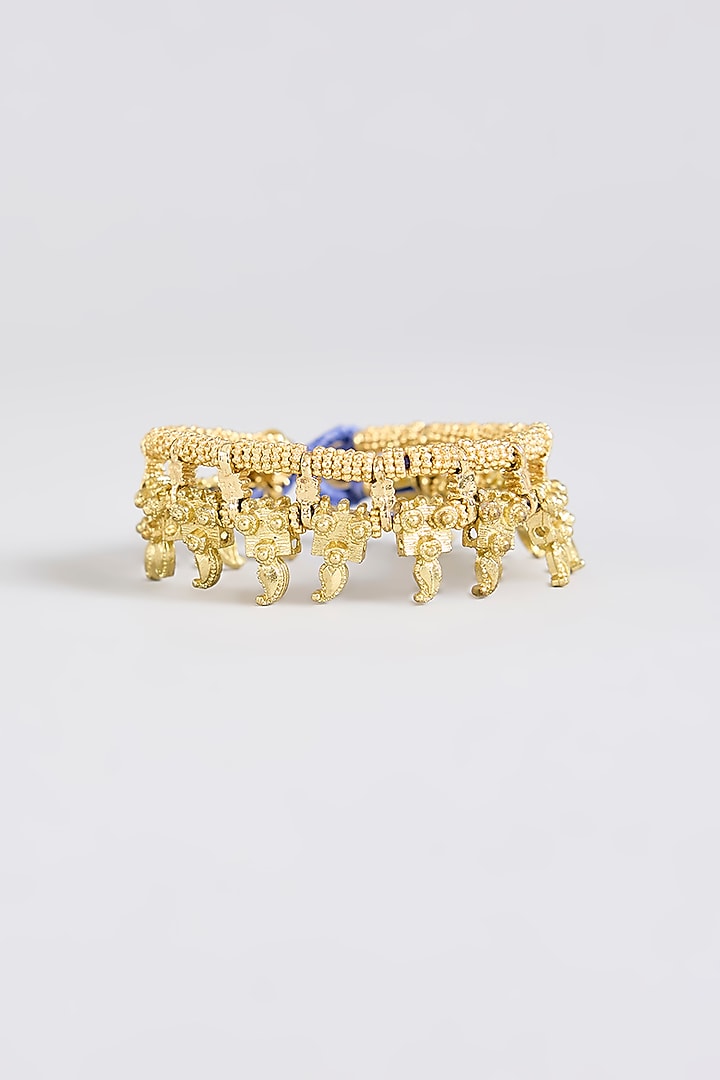 Gold Finish Stone Bracelet by House Of Tuhina at Pernia's Pop Up Shop