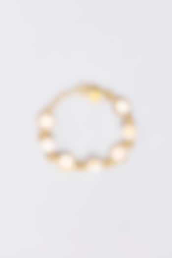 Gold Finish Water Pearl Bracelet by House Of Tuhina at Pernia's Pop Up Shop