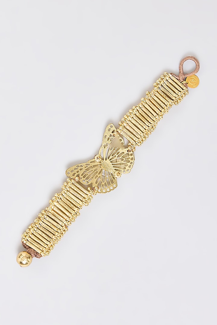 Gold Finish Stone Bracelet by House Of Tuhina at Pernia's Pop Up Shop