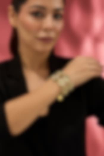 Gold Finish Water Pearl Double Bracelet by House of Tuhina at Pernia's Pop Up Shop