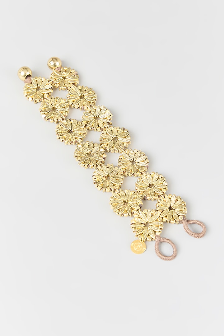 Gold Finish Water Pearl Double Bracelet by House of Tuhina at Pernia's Pop Up Shop
