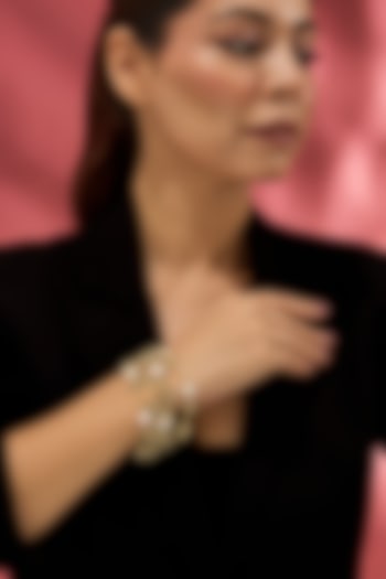 Gold Finish Water Pearl Bracelet by House of Tuhina at Pernia's Pop Up Shop