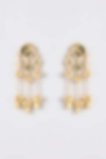 Gold Finish Water Pearl Dangler Earrings by House Of Tuhina at Pernia's Pop Up Shop