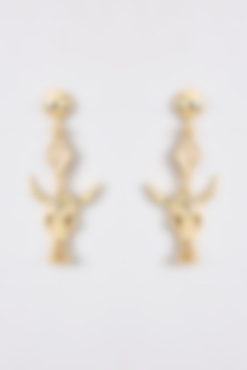 Gold Finish Water Pearl Dangler Earrings by House Of Tuhina at Pernia's Pop Up Shop