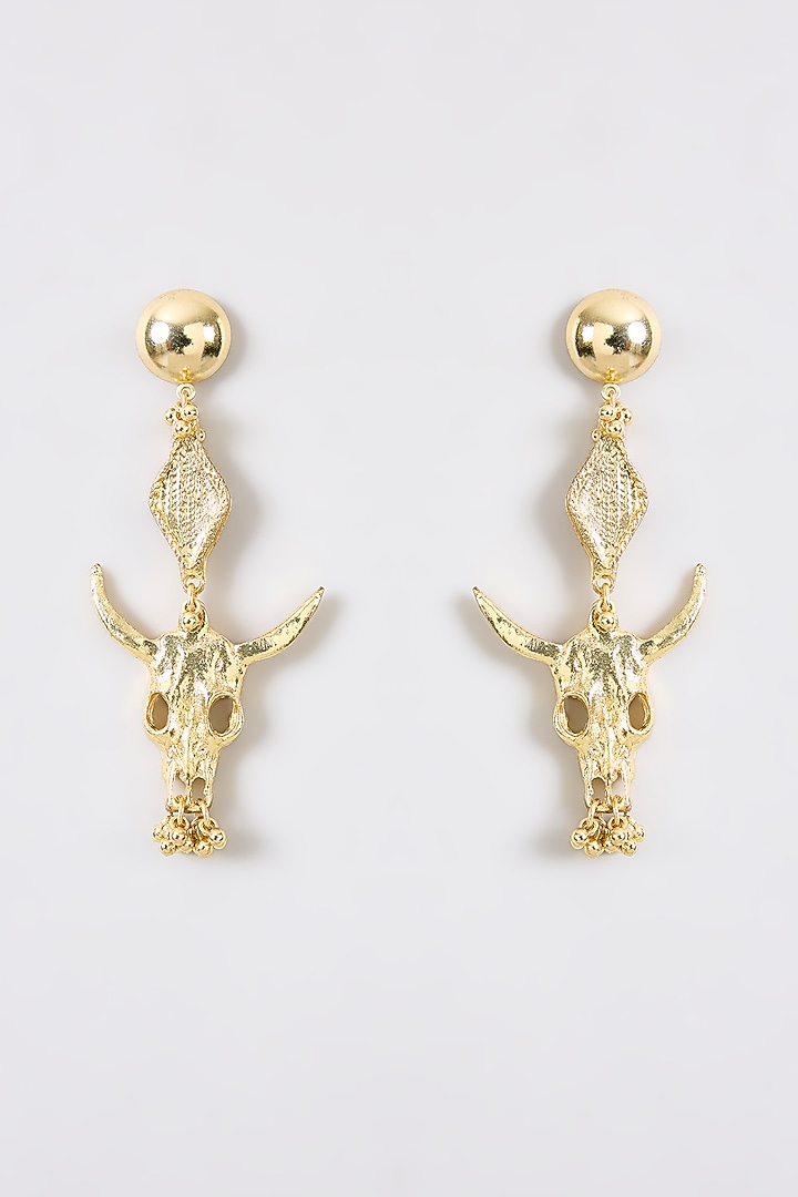 Gold Finish Water Pearl Dangler Earrings by House Of Tuhina at Pernia's Pop Up Shop