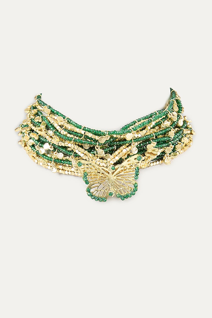 Gold Finish Water Pearl Necklace by House of Tuhina at Pernia's Pop Up Shop