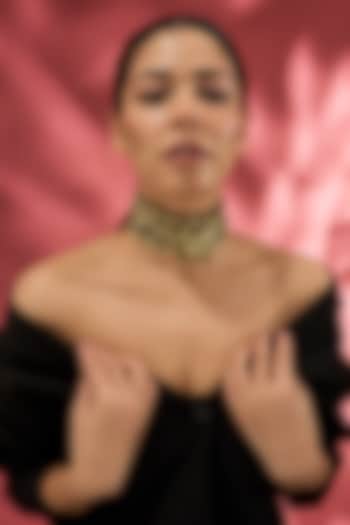 Gold Finish Water Pearl Necklace by House of Tuhina at Pernia's Pop Up Shop