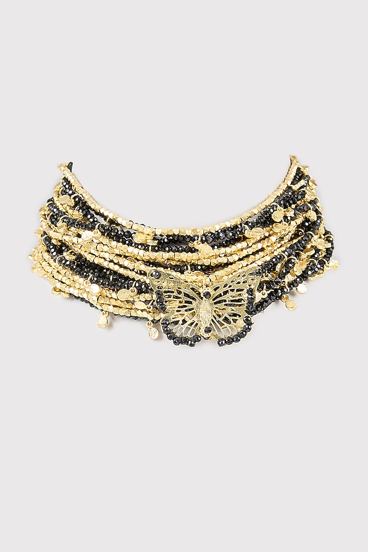 Gold Finish Water Pearl Necklace by House of Tuhina at Pernia's Pop Up Shop