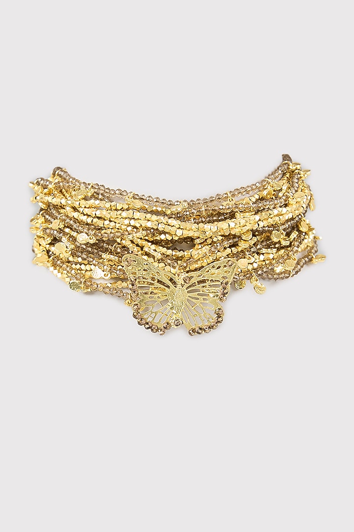 Gold Finish Water Pearl Necklace by House of Tuhina at Pernia's Pop Up Shop
