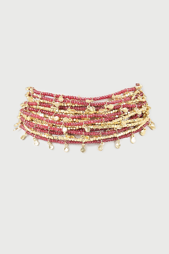 Gold Finish Water Pearl Necklace by House of Tuhina at Pernia's Pop Up Shop